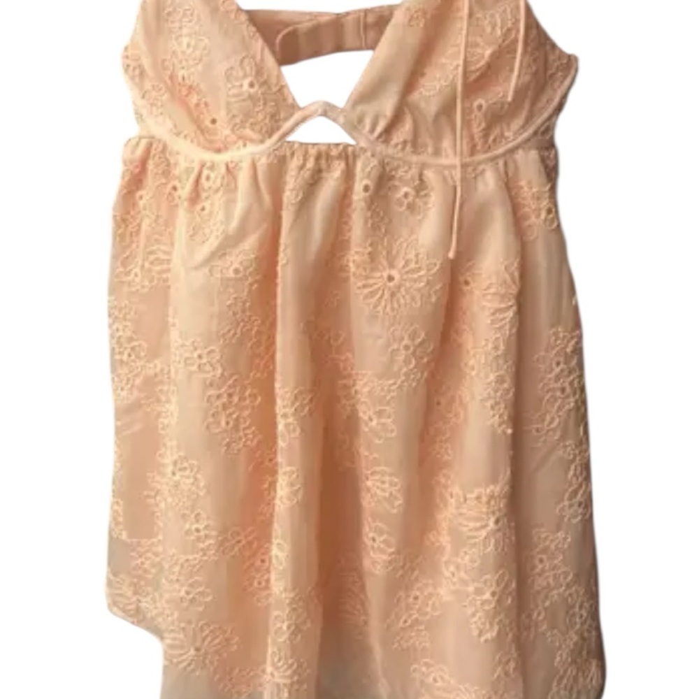 NWT For Love & Lemons Peach Eyelet Sundress XL - Picture 3 of 11